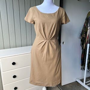 VTG J.Crew Wool Camel Dress SZ 4 90s Minimalist Neutral Capsule Classic